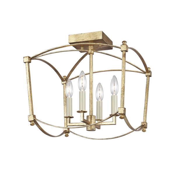 Metalowa lampa sufitowa QN-THAYER-SF-ADB candles antyk złota