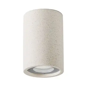 Sufitowa lampa do ogrodu MIRENZO LE75181 tuba z piaskowca IP65 biała