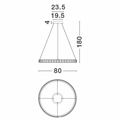 Lampa wisząca ring MONTALO LE45403 LED 45W 3000K crystals srebrna