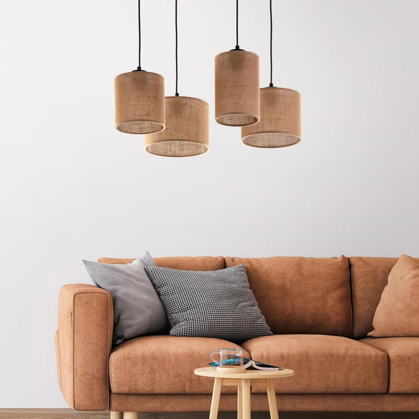 Zwisowa lampa ekologiczna Juta 6585 TK Lighting jutowa brązowa
