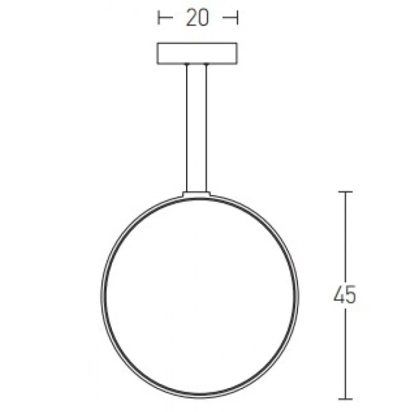Wiszący pierścień lampa 1612 LED 24W 3000K ring do salonu czarny