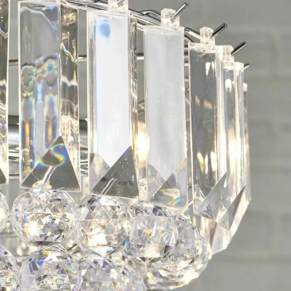 Kryształowa lampa wisząca Fargo FARGO-14CH Endon chrom przezroczysta