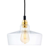 Skandynawska LAMPA wisząca LONGIS 10875305 Kaspa szklana OPRAWA loftowy ZWIS kaskada złota przezroczysta czarna