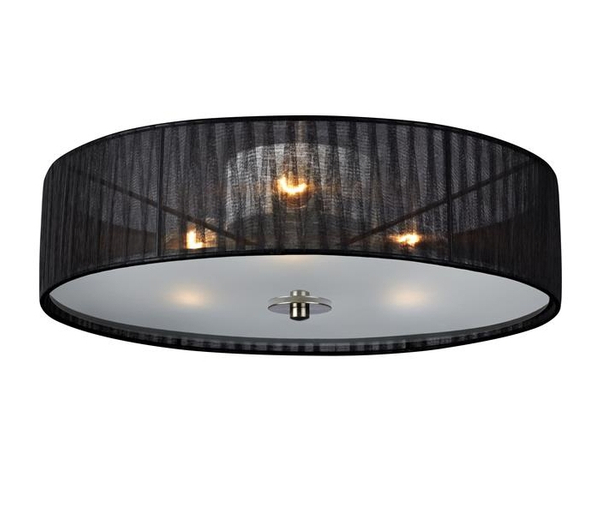 Sufitowa LAMPA abażurowa BYSKE 104884 Markslojd okrągła OPRAWA plafon czarny biały