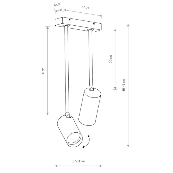 Minimalistyczne reflektorki sufitowe Mono 7726 kierunkowe białe
