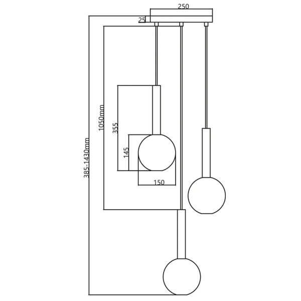 Szklana wisząca lampa NIKO GOLD ML0332 do kuchni złota czarna