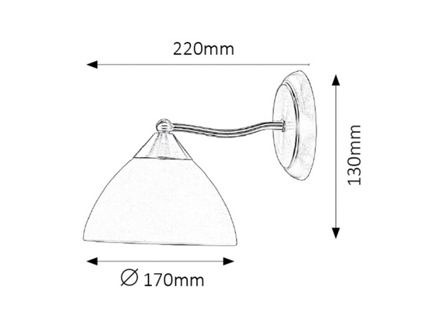 Antyczna lampa ścienna Regina 8171 do pokoju brąz kremowa