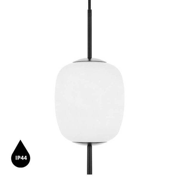 Wisząca lampa szklana do łazienki Epli Mini EM0122PS0 IP44 czarna biała