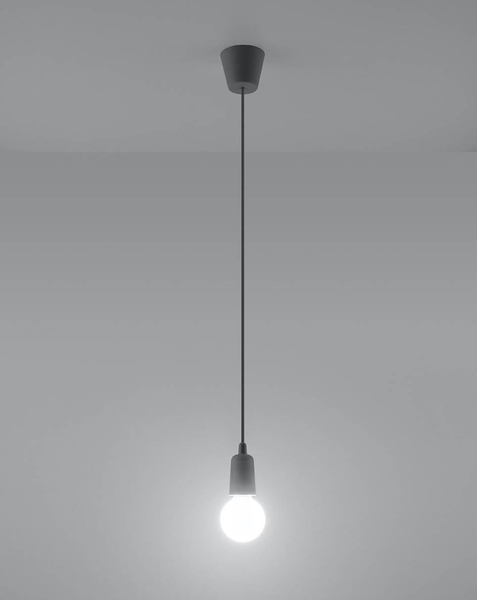 LAMPA wisząca SL.0575 industrialna OPRAWKA na żarówkę ZWIS przewód kabel szary