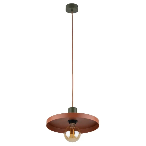 Lampa zwisająca do salonu Sila 10749 dysk metalowy zielony