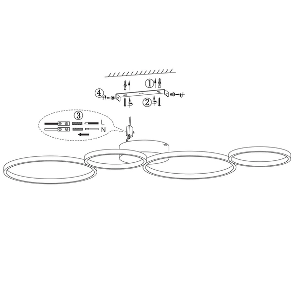 Plafon ledowy VELON DL432622610 sufitowa lampa 37W 3000K czarna