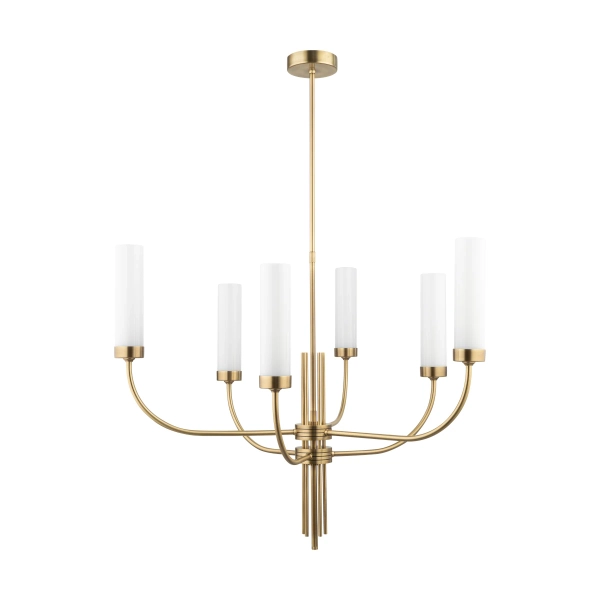 Klasyczny żyrandol Mussa MUS-ZW-6 (P) do jadalni mosiądz biały