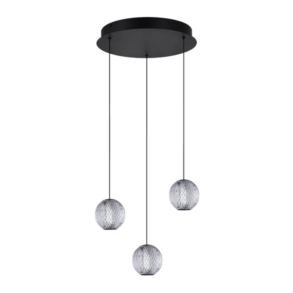 Potrójna lampa wisząca EDEM AZ6019 LED 21W 3000K przezroczysta czarna