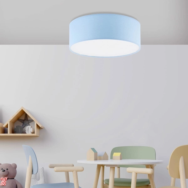 Dziecięcy plafon okrągły Rondo 3229 TK Lighting tkaninowy biały niebieski