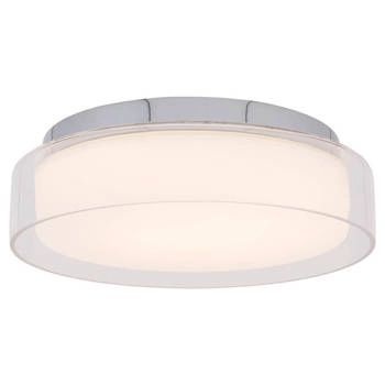Okrągły plafon salonowy Pan LED 12W szklana lampa chrom