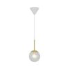 Szklana lampa wisząca Chisell 2312053035 kulista nad stół mosiądz