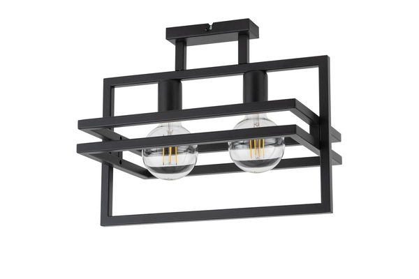 Metalowa lampa sufitowa Merci czarna do przedpokoju