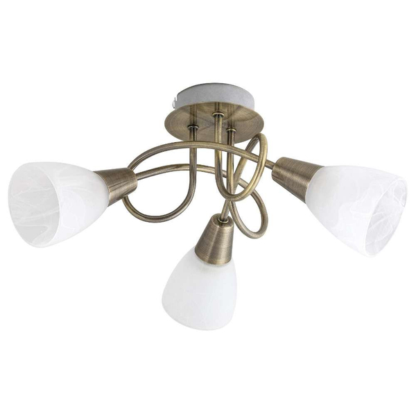 Plafon LAMPA sufitowa JENNA 5533 Rabalux metalowa OPRAWA klosz szklany spirala pętelka brąz antyczny biała