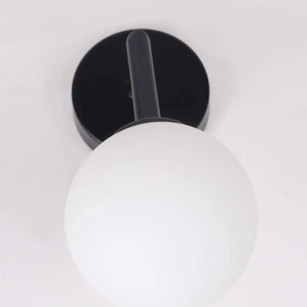 Kinkiet lampa ścienna DORADO LP-002/1W BK Light prestige loftowa oprawa szklana kula czarna biała