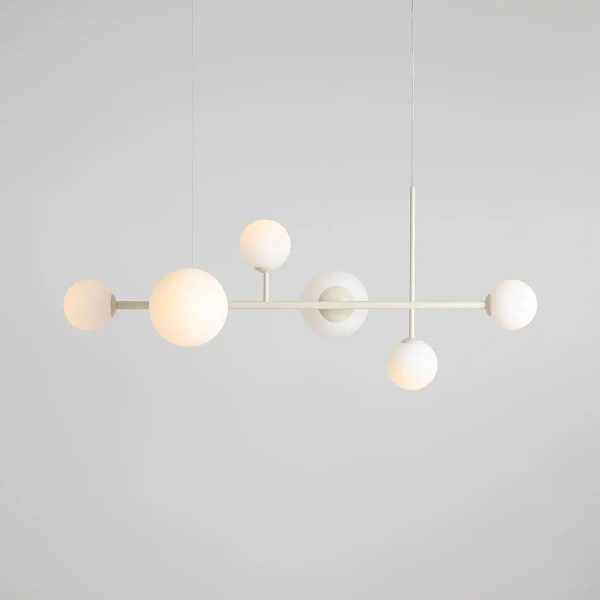 Zwisowa lampa molekułowa Dione 1092K9 Aldex kule białe kremowe