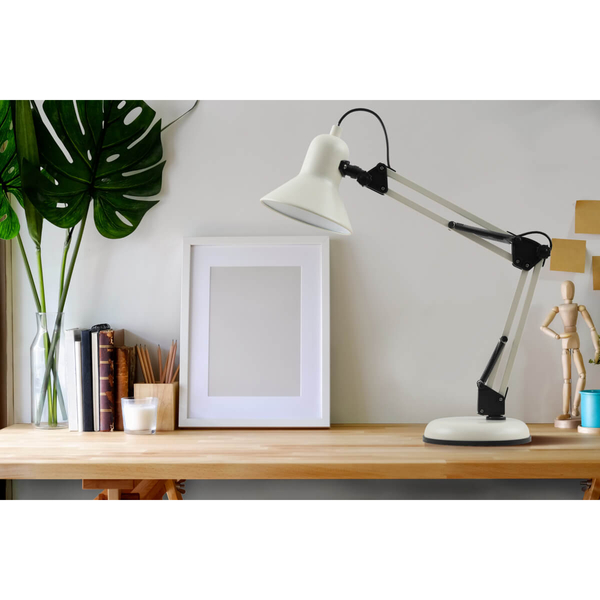 Stołowa lampa Tiago TB-29743-BG Italux na biurko metalowa biała