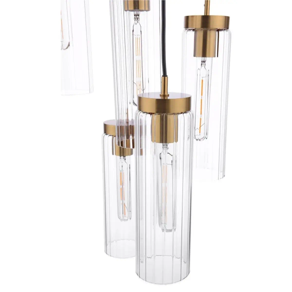Kaskadowa lampa wisząca Jodelle JOD0563 tuby szklane polerowany brąz