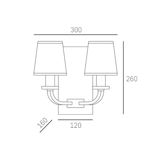 Złota lampa ścienna NEW YORK W02510AU klasyczny kinkiet do salonu