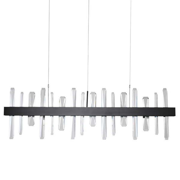 Lampa podwieszana kryształ Arctic SMP0099 black Step LED 104W 3000K belka czarna