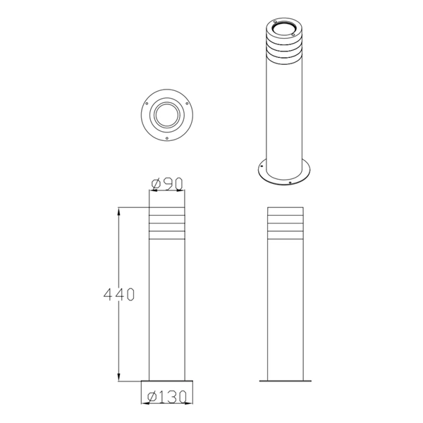 Zewnętrzna lampa słupek RINO 324009 do ogrodu tubka czarna
