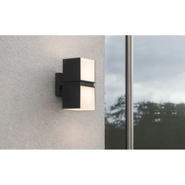 Zewnętrzna LAMPA elewacyjna CUBA 5193801012 Lutec regulowana OPRAWA kinkiet LED 23W 3000K metalowy IP54 czarny
