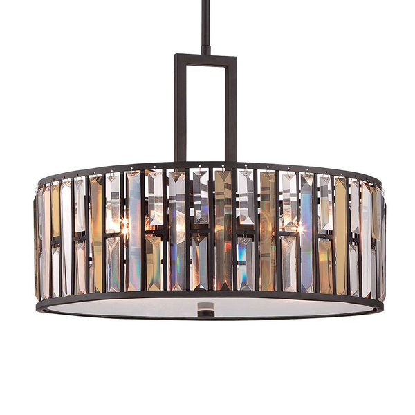 Wisząca LAMPA glamour GEMMA HK-GEMMA-P-C-VBZ Elstead HINKLEY metalowa OPRAWA kryształy bursztynowe przezroczyste