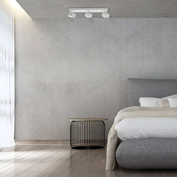 Sufitowa LAMPA reflektorowa SNOW LP-731/3W WH Light Prestige regulowana OPRAWA metalowy plafon tuby natynkowe białe