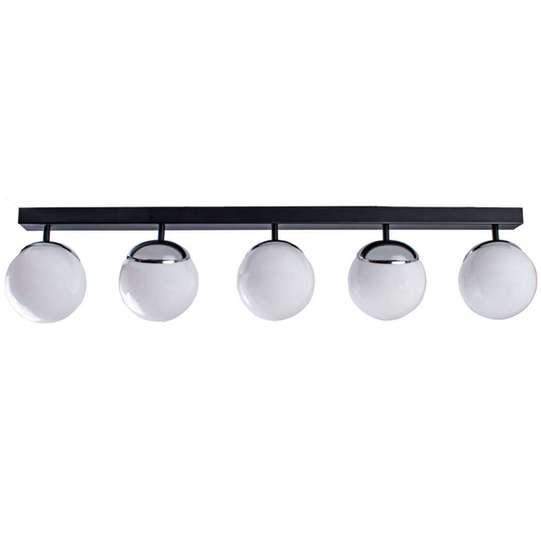Plafon LAMPA sufitowa SFERA MLP8875 Milagro metalowa OPRAWA kule balls na listwie czarne białe chrom