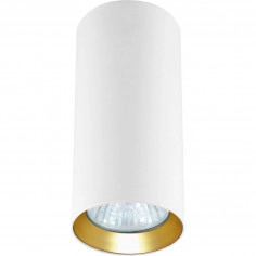 LAMPA sufitowa MANACOR LP-232/1D - 170 WH/GOLD Light Prestige metalowa OPRAWA natynkowa DOWNLIGHT tuba biała złota