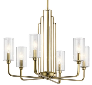 Lampa wisząca z kloszami QN-KIMROSE6-BNB do salonu mosiądz