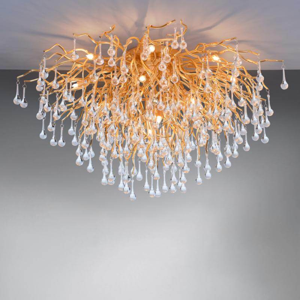 Sufitowa lampa nowoczesna Icicle do przedpokoju mosiądz