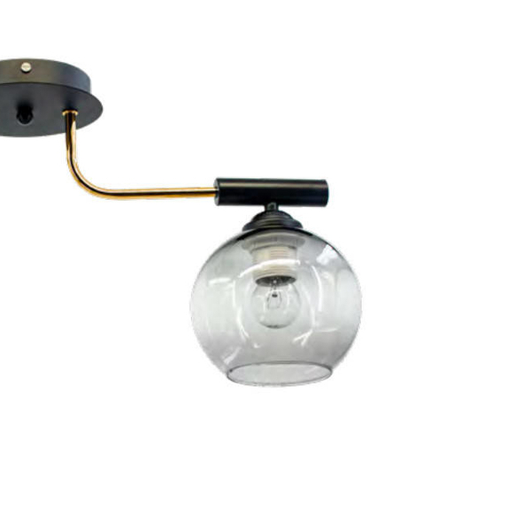 Loftowa LAMPA sufitowa 2207/2 BL TR Elem metalowa OPRAWA szklane kule czarne złote