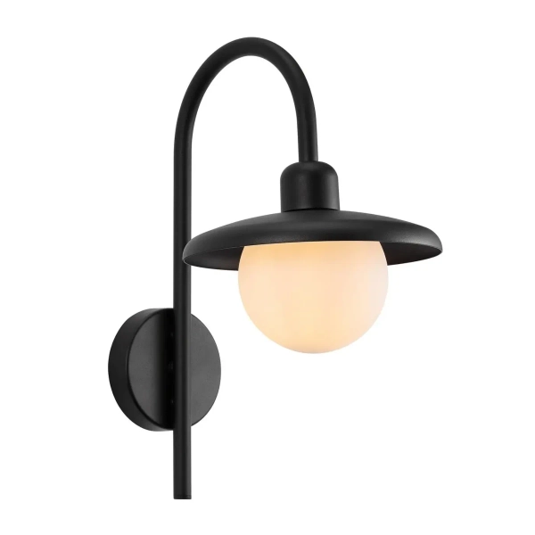 Zewnętrzna lampa ścienna Berlo 2418191003 IP44 kula czarny