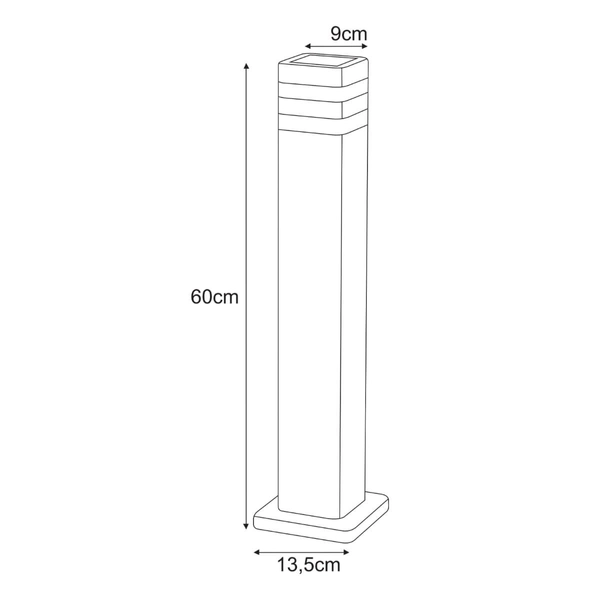 Podłużna lampa ogrodowa Tamiza K-8208 Kaja IP44 słupek metalowa czarna