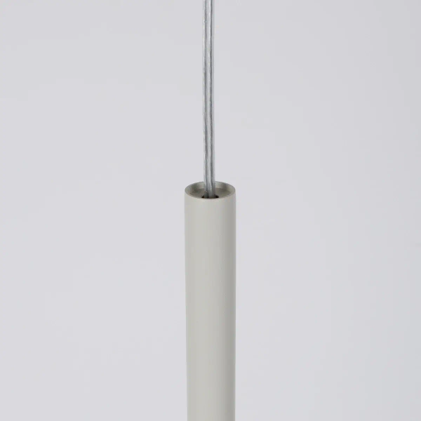 Wisząca podłużna lampa Sopel 1 41193 tubka metalowa szary beżowa