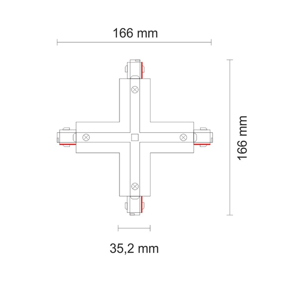 Łącznik krzyżowy szynoprzewodu X Connector 8116 Shilo 3-fazowy biały