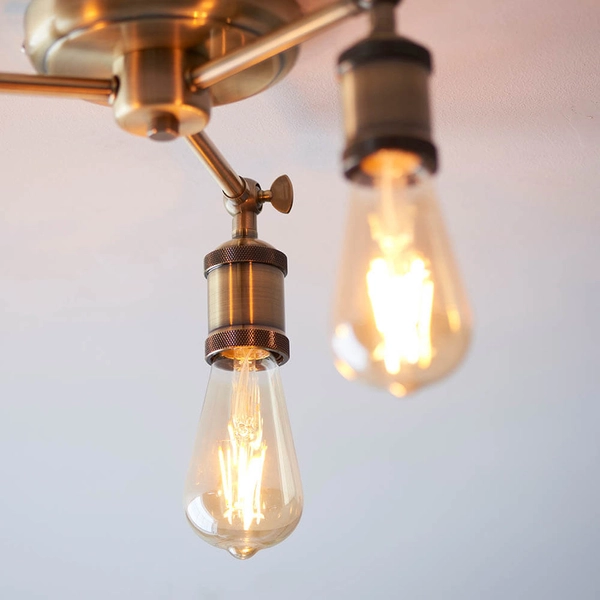 Sufitowa lampa z regulacją Hal 97243 do salonu antyczny mosiądz