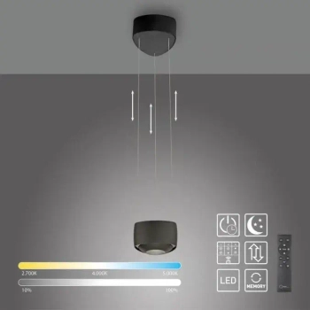 Lampa wisząca sterowana pilotem Q-STRETTO czarna 2657-18 2xLED 20W 2200-5000K góra-dół