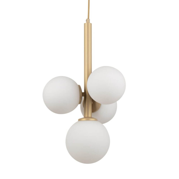 Lampa zwisająca Perla 33606 Sigma balls szklana metalowa złota biała