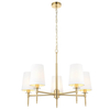 Lampa zwisowa z abażurami L&-199458 Light& metalowa biała złota