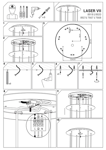 Lampa wisząca LASER 7667 Nowodvorski metalowa kaskada do salonu czarna