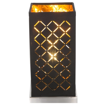 Lampa stołowa kwadratowy Clarke 15229T1 Globo tekstylny abażur czarny złoty