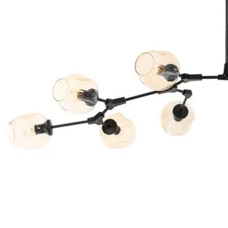 Zwis molekuły Modern orchid ST-1232-9 BLACK AMBER Step bursztynowa czarna