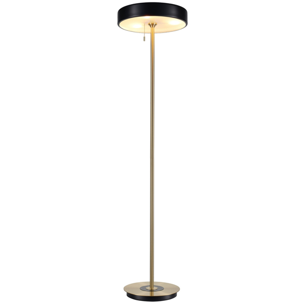 LAMPA podłogowa KKST-MF8872 BLACK okrągła OPRAWA metalowa czarna złota