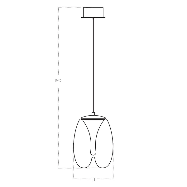 Szklana lampa zwisowa PAMELA AZ6267 Azzardo LED 5W 3000K przydymiona czarna
